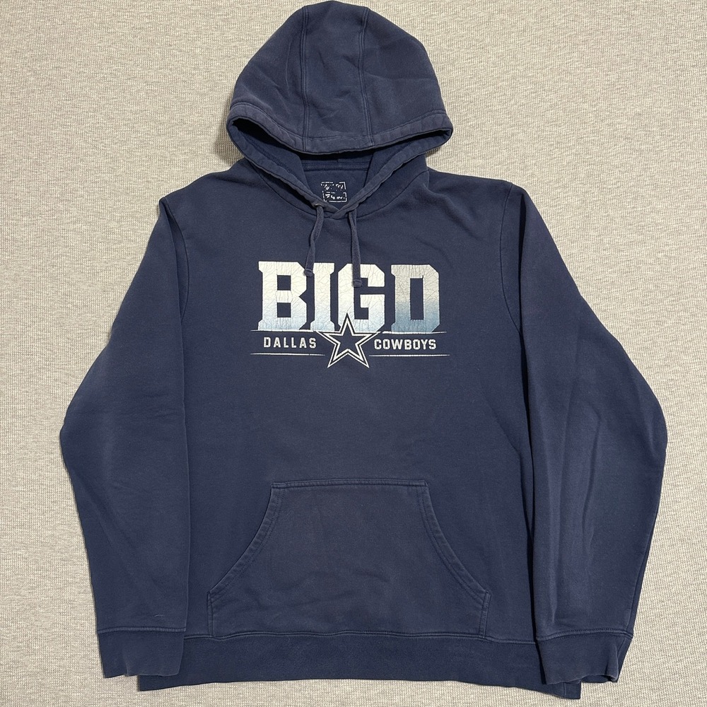 Dallas Cowboys Fanatics Navy Blue Big D Graphic Pullover Hoodie Mens Size XL